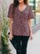 Boho Casual Floral Print Short Sleeve Shirts & Tops