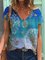 V Neck Shift Short Sleeve Shirts & Tops