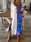 Fashion Round Neck Long Sleeve Stitching Color Printing Dress
