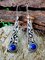 Vintage Silver Curved Silk Agate Casual Earrings