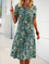 Summer Printed Midi Dress Women Plus Size Dresses