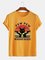 Printed Vintage Crew Neck Tee Shirts & Tops