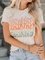 Vintage Sunshine Letter Printed Plus Size Short Sleeve Crew Neck Casual Tops
