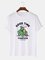 Crew Neck Holiday Cartoon Men's Fashion Print Tee