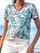 White V Neck Shift Floral Holiday Shirts & Tops