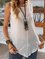 White Sleeveless Casual V Neck Shirts & Tops