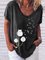 V-Neck Short Sleeve Printed T-Shirts