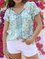 Short Sleeve Floral V Neck Shirts & Tops