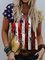 Flag print casual short sleeve t-shirt