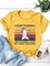 Casual Crew Neck Cartoon Tee Shirts & Tops