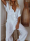 Plus Size Casual Short Sleeve Solid Pockets Jumpsuits