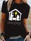 Crew Neck Short Sleeve Printed Shirts & Tops