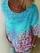 Cotton-Blend Casual Crew Neck Floral-Print Shirts & Tops