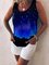 Plus Size Starry Sky Tie Dye Round Neck Vest