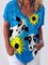Animal Casual V Neck Shirts & Tops
