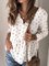 Stars Print V Neck Long Sleeves Blouse