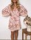 Boho Holiday 3/4 Sleeve Floral V Neck Dresses