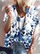 Floral Casual V Neck Cotton-Blend Shirts & Tops
