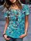 Vintage Round Neck Printed Cotton-Blend Shirts & Tops