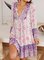 Boho Floral Printed V Neck Dresses