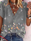 Plus size Short Sleeve Printed Shirts & Tops