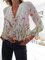 Floral-print Casual Jacquard Long Sleeve Shirts & Tops