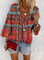 Plus size Hippie Casual V Neck Shirts & Tops