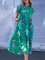 Spring boho maxi Casual blue holiday summer Dress