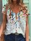 Short Sleeve Casual V Neck Printed Shirts & Tops