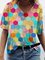 Casual Cotton-Blend Printed Short Sleeve Shirts & Tops