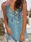 Casual Sleeveless V Neck Printed Shirts & Tops