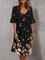 A-Line Crew Neck Elegant Frill Sleeve Dresses