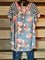 Floral-Print Short Sleeve Cotton-Blend Crew Neck Shirts & Tops