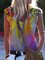 Printed Sleeveless Casual V Neck Shirts & Tops