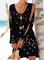 New Women Chic Plus Size Vintage Holiday Boho Butterfly Long Sleeve Casual Dresses