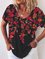 Casual Short Sleeve Flower Painting Print T-shirt Tops