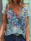 Cotton-Blend Floral Casual Shift Shirts & Tops