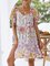 V Neck Floral Holiday Short Sleeve Dresses