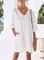 Plain V Neck Cutout 3/4 Sleeve Dresses