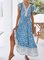 V Neck Holiday Printed Dresses