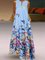 Butterfly Print V-Neck Sleeveless Dress With Pockets
