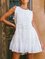 Solid Crew Neck Sleeveless Cutout Dresses