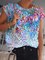 Short Sleeve Floral-Print Crew Neck Casual Shirts & Tops
