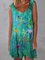 Designer oil painting starfish print dress