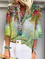 Plus size Floral V Neck Shirts & Tops
