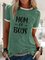 Casual Letter Crew Neck Printed Shirts & Tops