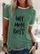 Letter Short Sleeve Crew Neck Shirts & Tops