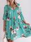 Holiday Floral-print V-Neck Half Sleeve Dresses