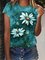 Floral Short Sleeve Crew Neck Casual Shirts & Tops