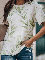 Crew Neck Floral Print Short Sleeve Shirts & Tops